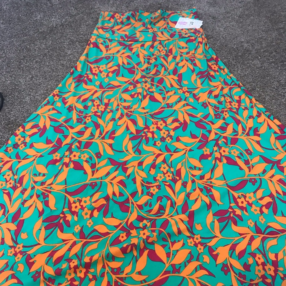 LuLaRoe teal/coral maxi -NWT